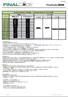 価格表